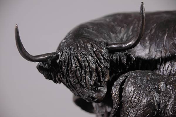 Highland Cow and Calf Sculpture